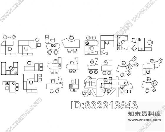 图块/节点室内桌椅图块cad施工图下载【ID:832313843】