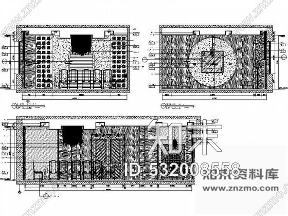 施工图雅致中餐厅包间室内装修图含效果cad施工图下载【ID:532008558】