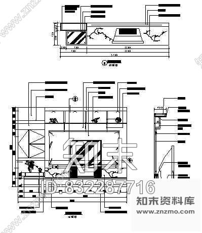 图块/节点电视背景墙装修施工图下载【ID:832287716】