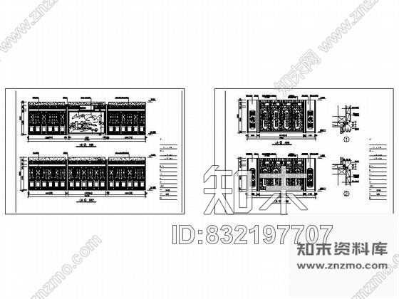 图块/节点特色展馆立面图cad施工图下载【ID:832197707】