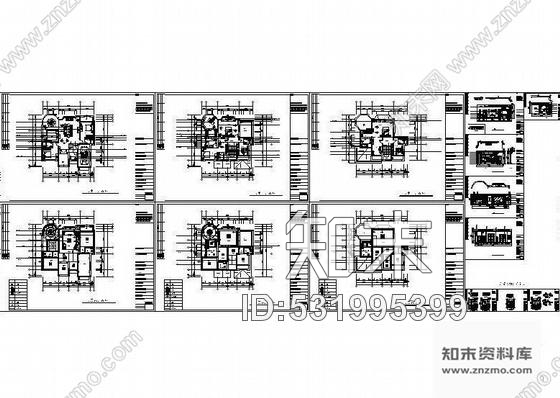 施工图三层中式风格别墅设计图cad施工图下载【ID:531995399】