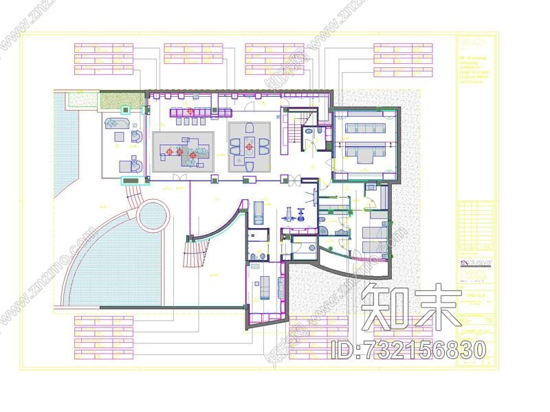 意大利Exclusiva-成都麓湖生态城别墅B户型样板间cad施工图下载【ID:732156830】