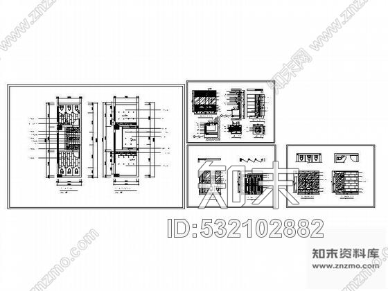 施工图办公层卫生间装修图cad施工图下载【ID:532102882】