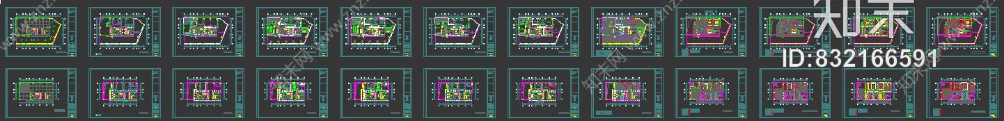 茶楼会所全套CAD施工图+水电+效果概念方案cad施工图下载【ID:832166591】