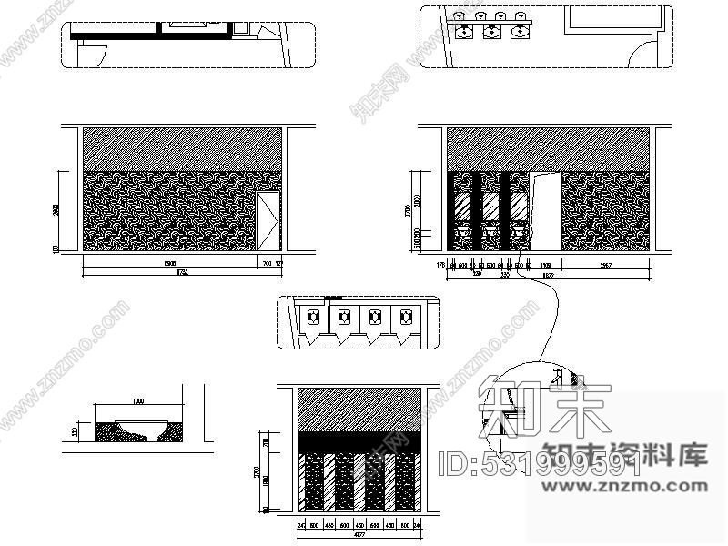 施工图某美食广场室内装修施工图含效果cad施工图下载【ID:531999591】