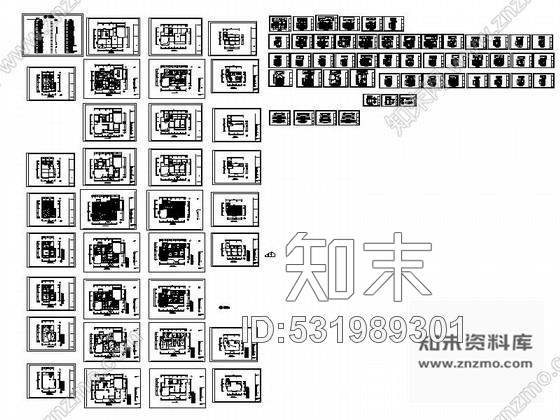 施工图温州三层别墅室内全套装修图cad施工图下载【ID:531989301】