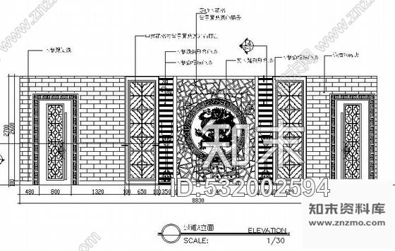 施工图陕西浓郁西北风情中式风格餐厅室内施工图含效果图cad施工图下载【ID:532002594】