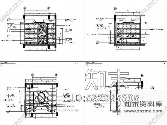 施工图广东文化主题酒店标准单床客房装修CAD竣工图cad施工图下载【ID:532035605】