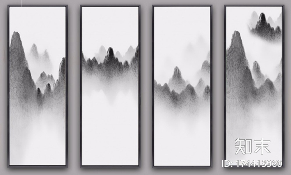 水墨挂画贴图下载