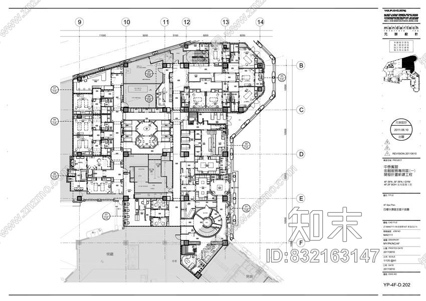 Yabu台北文华东方酒店公共区域丨cad施工图下载【ID:832163147】