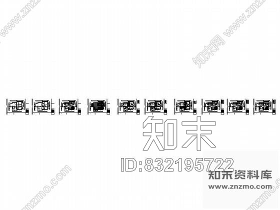 图块/节点住宅三居室平面布置图cad施工图下载【ID:832195722】