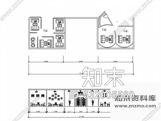 施工图北京时尚个性现代餐厅装修图含效果图cad施工图下载【ID:532005580】