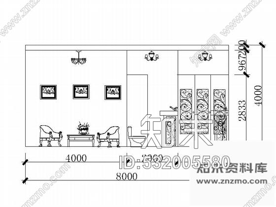 施工图北京时尚个性现代餐厅装修图含效果图cad施工图下载【ID:532005580】