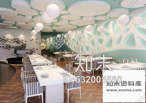 施工图北京时尚个性现代餐厅装修图含效果图cad施工图下载【ID:532005580】