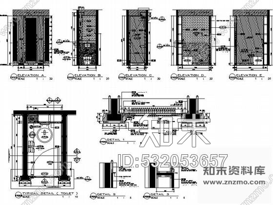 施工图酒店大堂公共卫生间施工图cad施工图下载【ID:532053657】