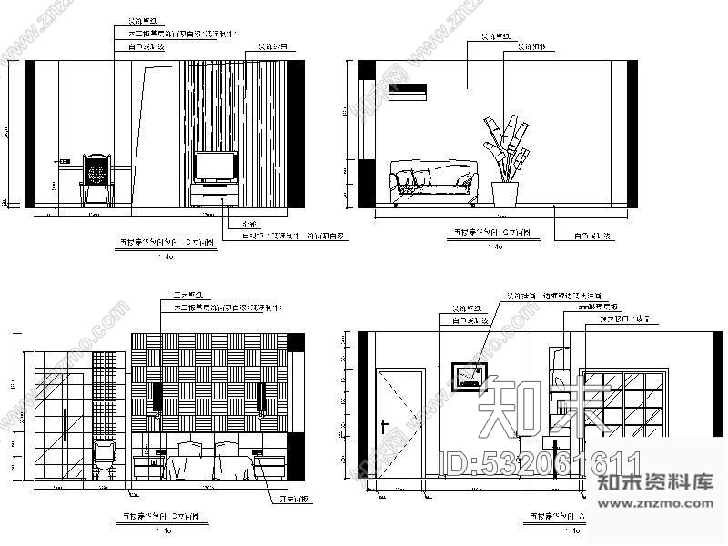 施工图人劳局宾馆装饰装修图cad施工图下载【ID:532061611】