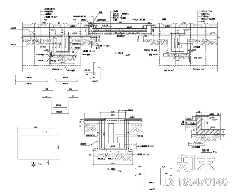 喷泉,喷水池做法cad大样图施工图下载【id:166470140】