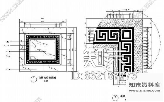 图块/节点某高档花园小区入户大堂电梯间施工图cad施工图下载【ID:832187773】