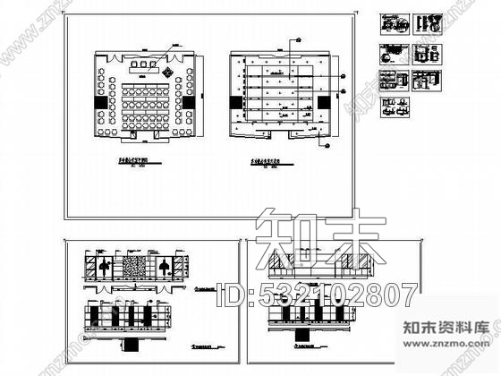 施工图多功能会议室装修图cad施工图下载【ID:532102807】