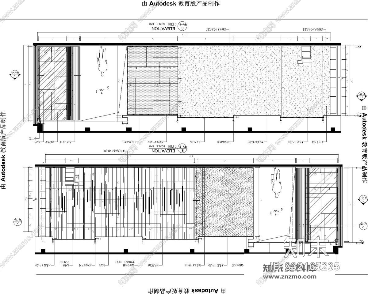 现代风格售楼处室内装修施工图效果图cad施工图下载【ID:832165235】