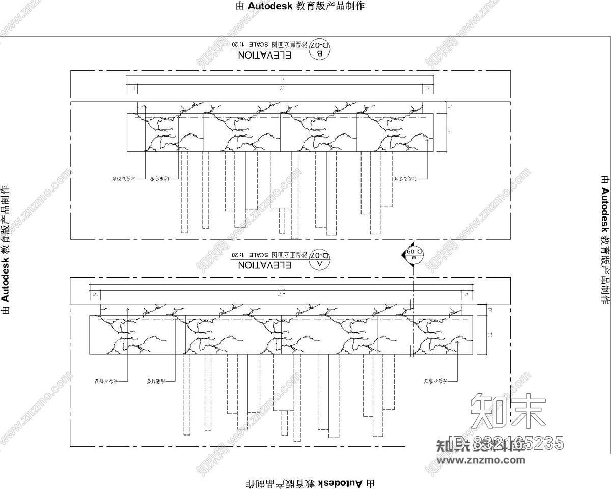 现代风格售楼处室内装修施工图效果图cad施工图下载【ID:832165235】