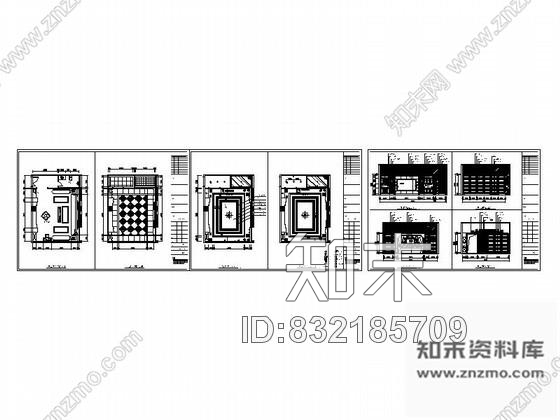 图块/节点茶镜饰面装饰VIP包厢立面图cad施工图下载【ID:832185709】