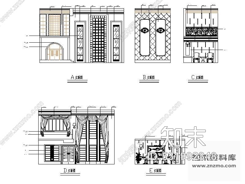 施工图欧式古典二层别墅设计图含效果施工图下载【ID:531992348】