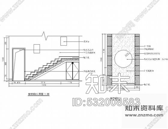 某二层餐馆设计装修图cad施工图下载【ID:532008583】