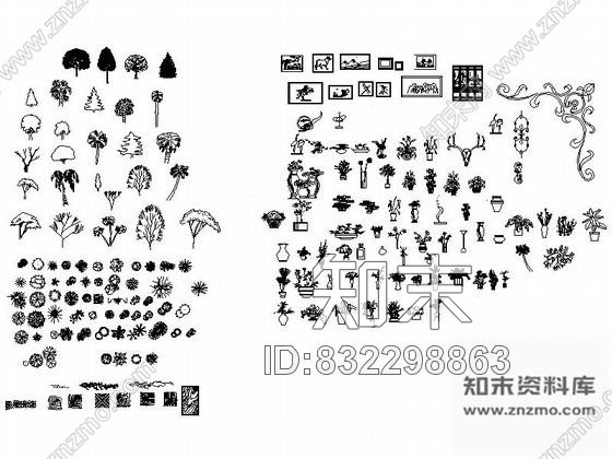 图块/节点室内外绿植CAD图块下载施工图下载【ID:832298863】