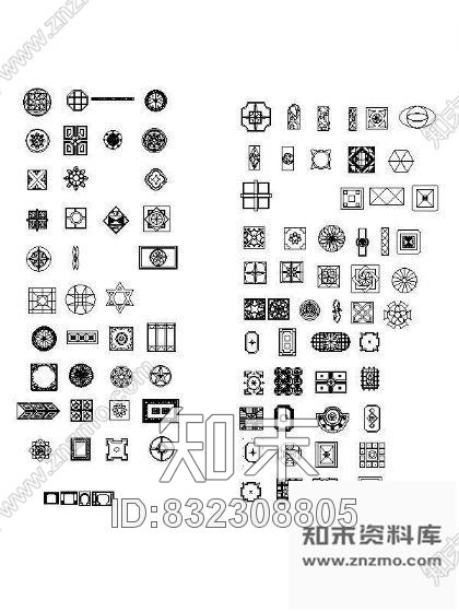 图块/节点大理石地拼花图块集cad施工图下载【ID:832308805】