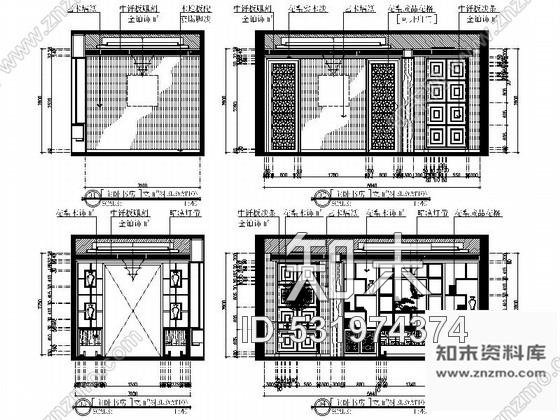 施工图现代高档三层新中式别墅室内装修图含效果cad施工图下载【ID:531974374】