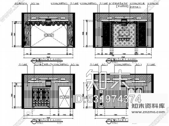 施工图现代高档三层新中式别墅室内装修图含效果cad施工图下载【ID:531974374】