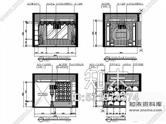 施工图现代高档三层新中式别墅室内装修图含效果cad施工图下载【ID:531974374】