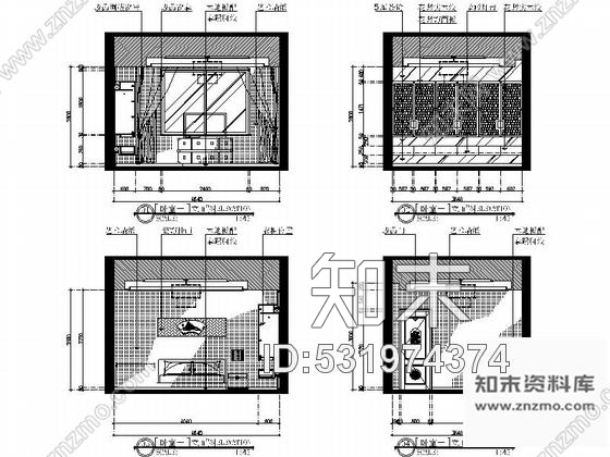 施工图现代高档三层新中式别墅室内装修图含效果cad施工图下载【ID:531974374】