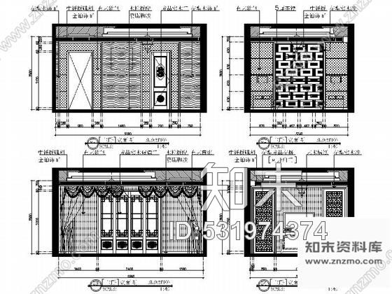 施工图现代高档三层新中式别墅室内装修图含效果cad施工图下载【ID:531974374】