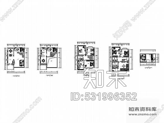 施工图四层高级别墅平面设计图含效果cad施工图下载【ID:531996352】