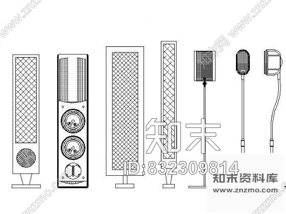 图块/节点电视及音响图块集cad施工图下载【ID:832309814】