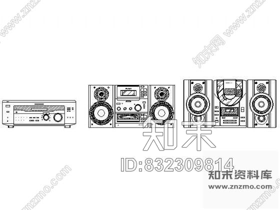 图块/节点电视及音响图块集cad施工图下载【ID:832309814】