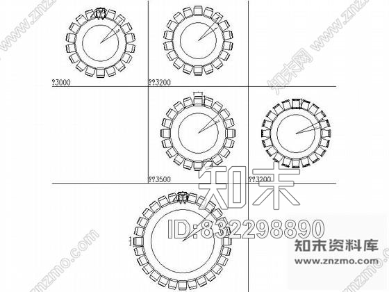 图块/节点餐桌椅组合平面CAD图块下载施工图下载【ID:832298890】