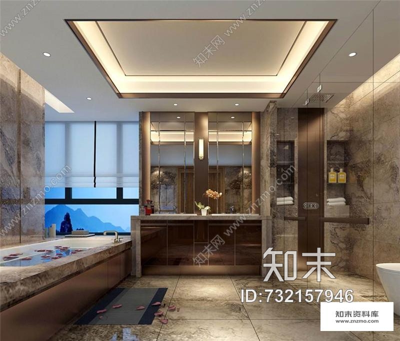 凌子达上海万科翡翠滨江310m2样板房丨效果图+CAD施工图+官方摄影施工图下载【ID:732157946】