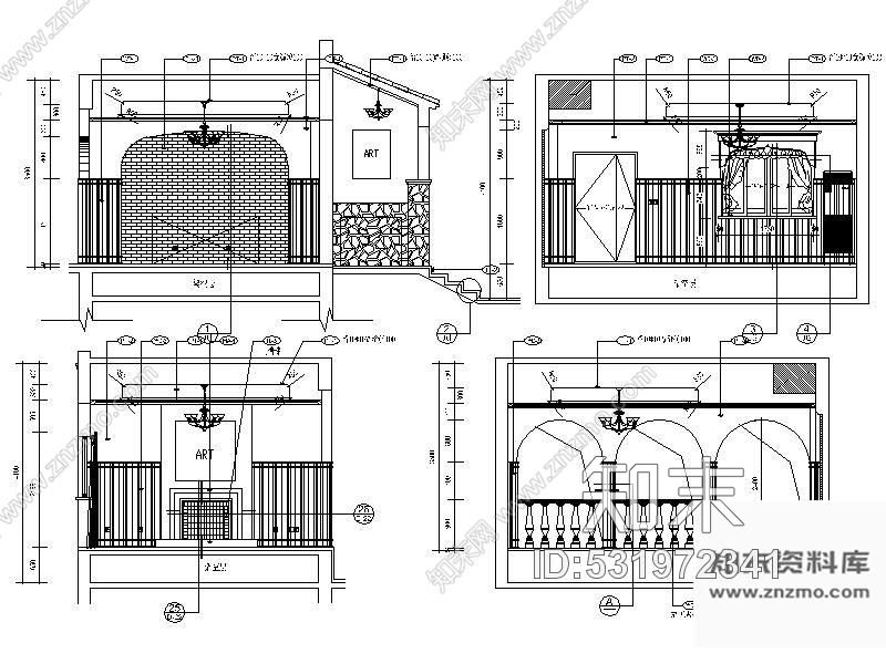 施工图地中海风格三层样板别墅施工图含效果cad施工图下载【ID:531972341】