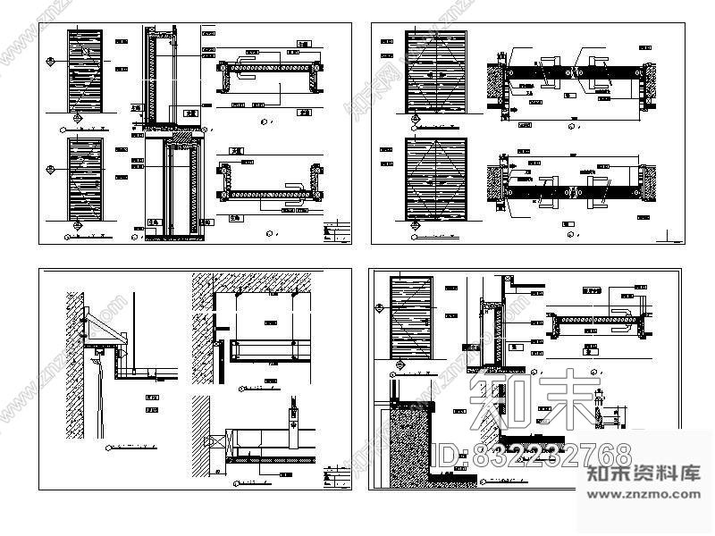 图块/节点酒店门节点详图cad施工图下载【ID:832232768】