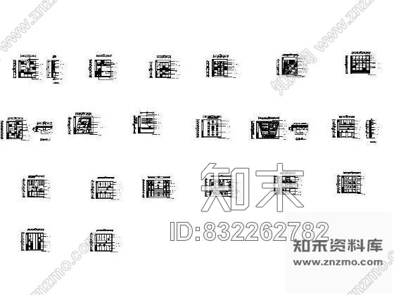 图块/节点多个书柜立面设计图cad施工图下载【ID:832262782】