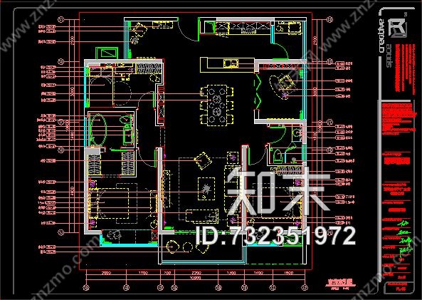 创域-熙景城豪苑样板房cad施工图下载【ID:732351972】