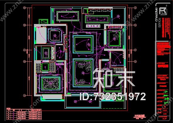 创域-熙景城豪苑样板房cad施工图下载【ID:732351972】