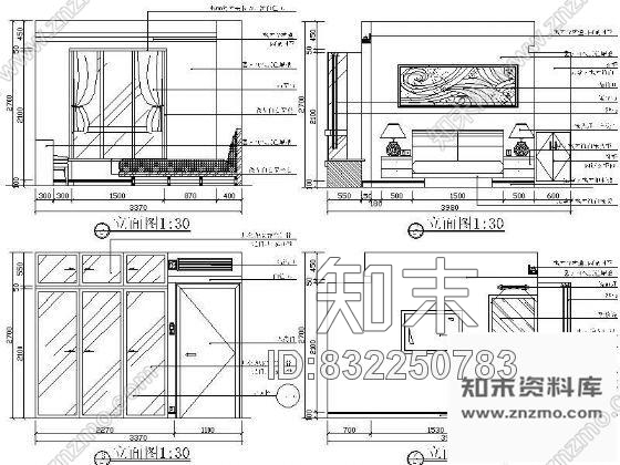 图块/节点小卧室装修详图cad施工图下载【ID:832250783】