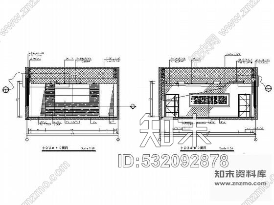 施工图某小会议室室内设计装修图cad施工图下载【ID:532092878】