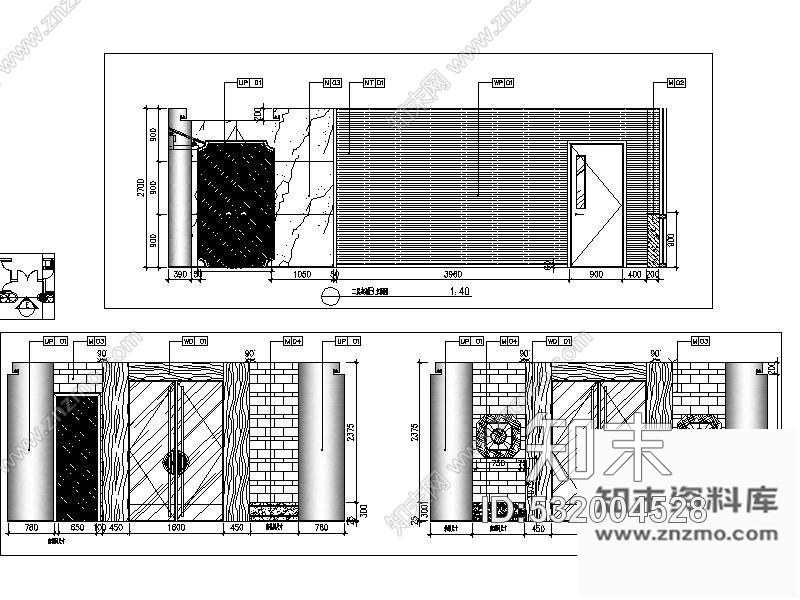 施工图北京高档连锁餐厅装修图含效果cad施工图下载【ID:532004528】