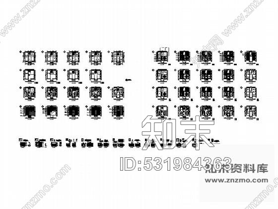 施工图现代中式四层别墅装修设计图cad施工图下载【ID:531984363】