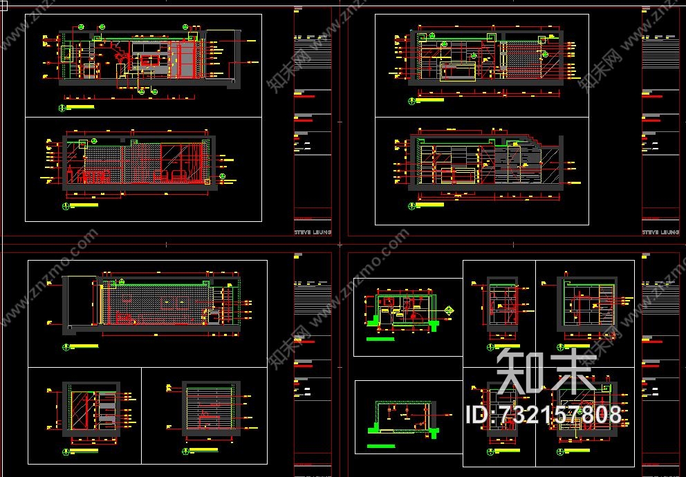 梁志天—上海湯臣羅3层別墅cad施工图cad施工图下载【ID:732157808】